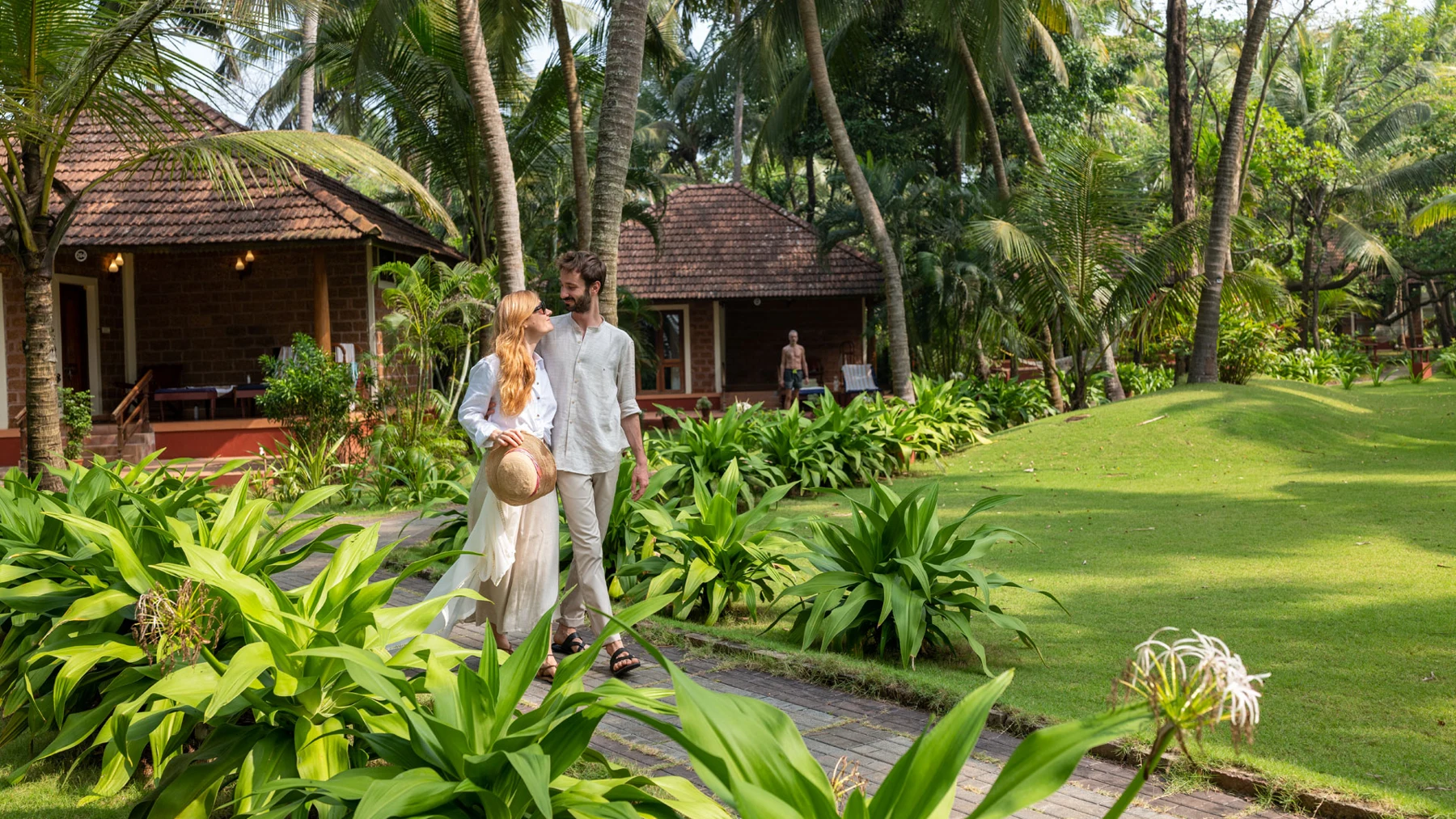 Guest villas and gardens at Nattika Beach Ayurveda Resort