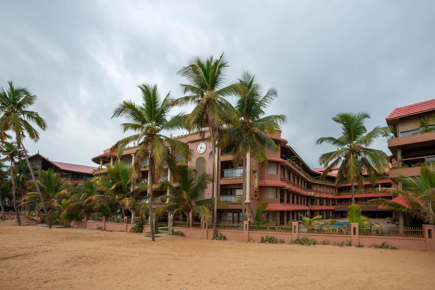 Uday Samudra Leisure Beach Hotel and Spa beachfront facade, Kovalam