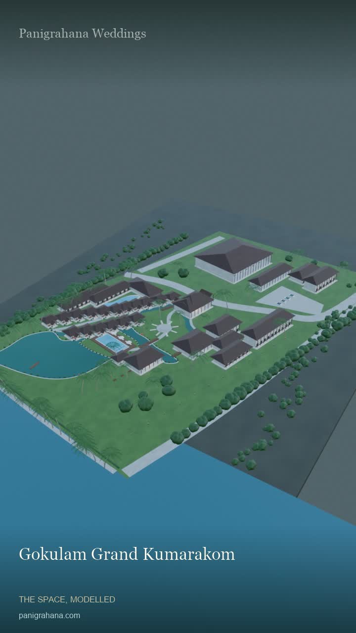 Gokulam Grand Kumarakom model rendered by Panigrahana Weddings