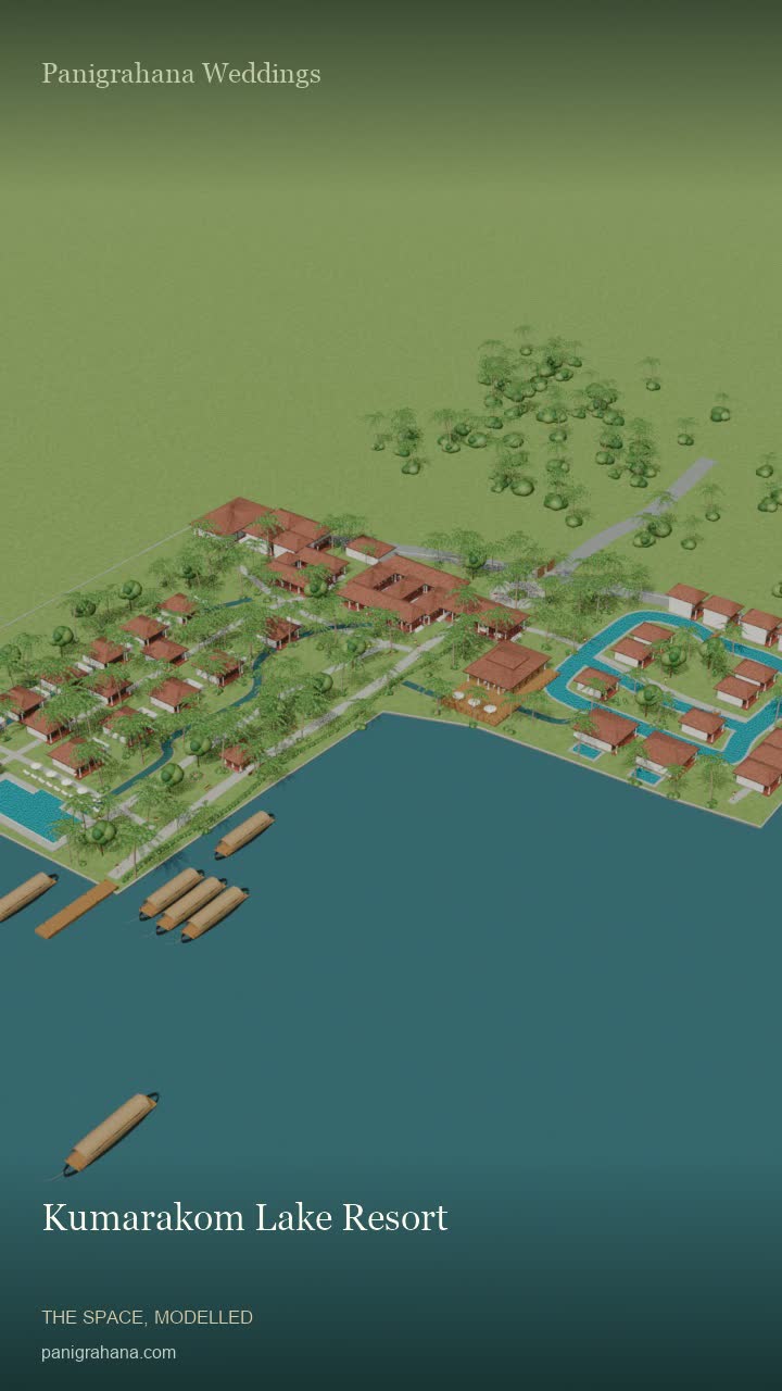 Kumarakom Lake Resort model rendered by Panigrahana Weddings