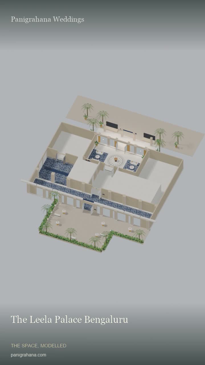 The Leela Palace Bengaluru model rendered by Panigrahana Weddings